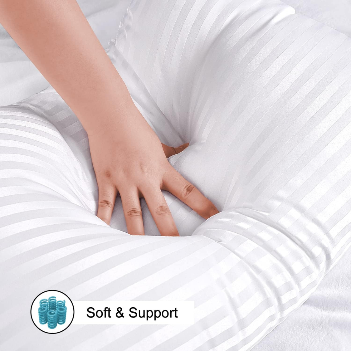 Queen Size Microfiber Bed Pillows 20 x 30 Inches - Soft & Supportive, 2 Pack