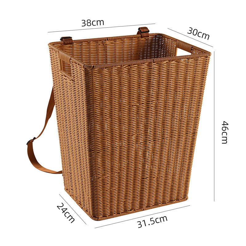 Portable Plastic Storage Basket - Bamboo-Woven Design for Home Organization