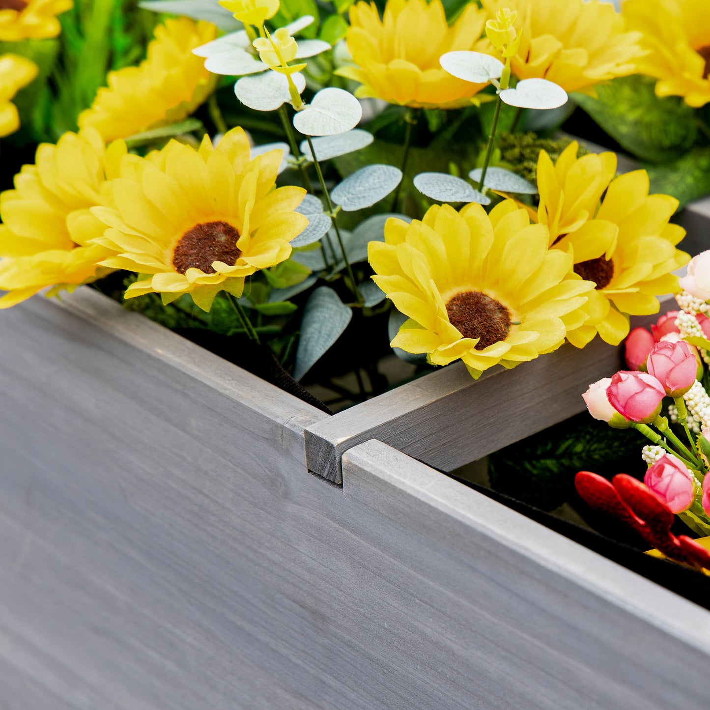 Raised Garden Bed Planter Box with Wheels & Storage Shelf - 1100x210x320mm
