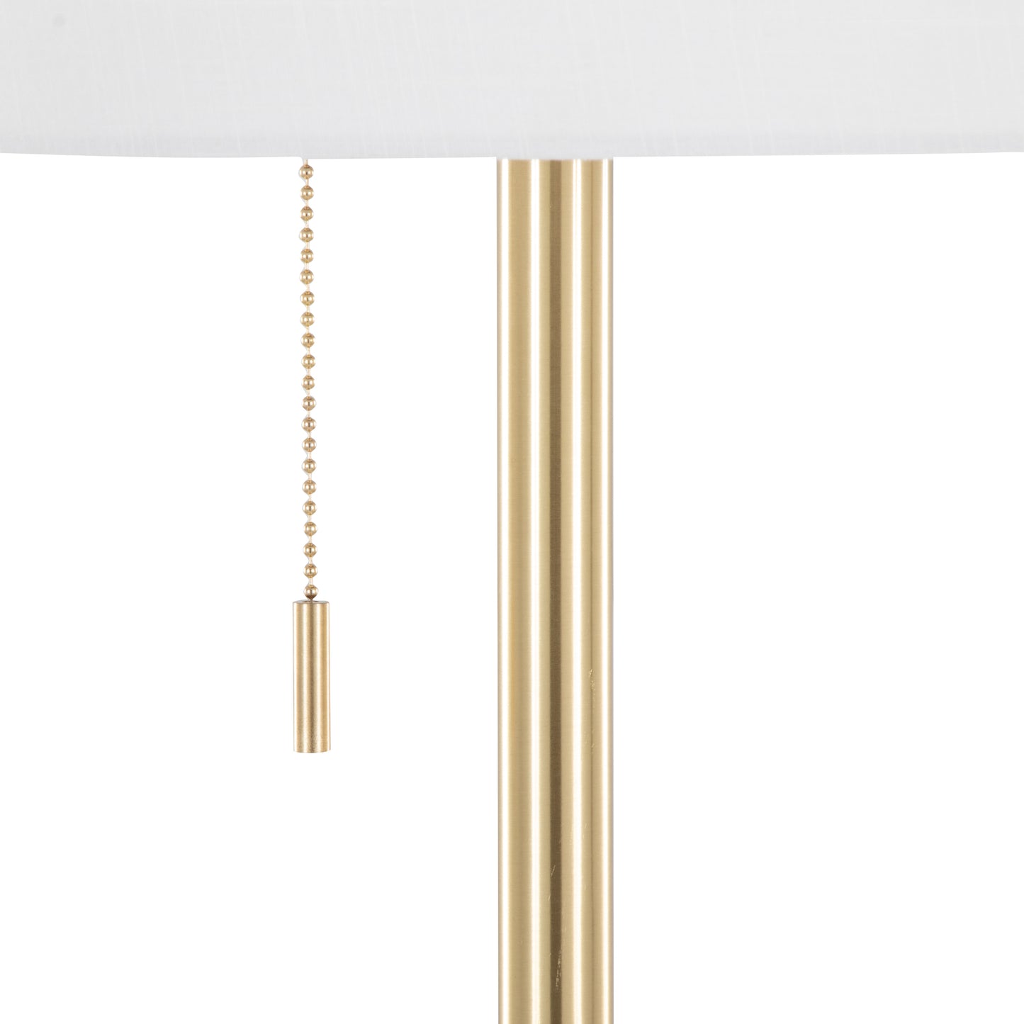 64-Inch Gold Metal Floor Lamp with Off-White Linen Shade