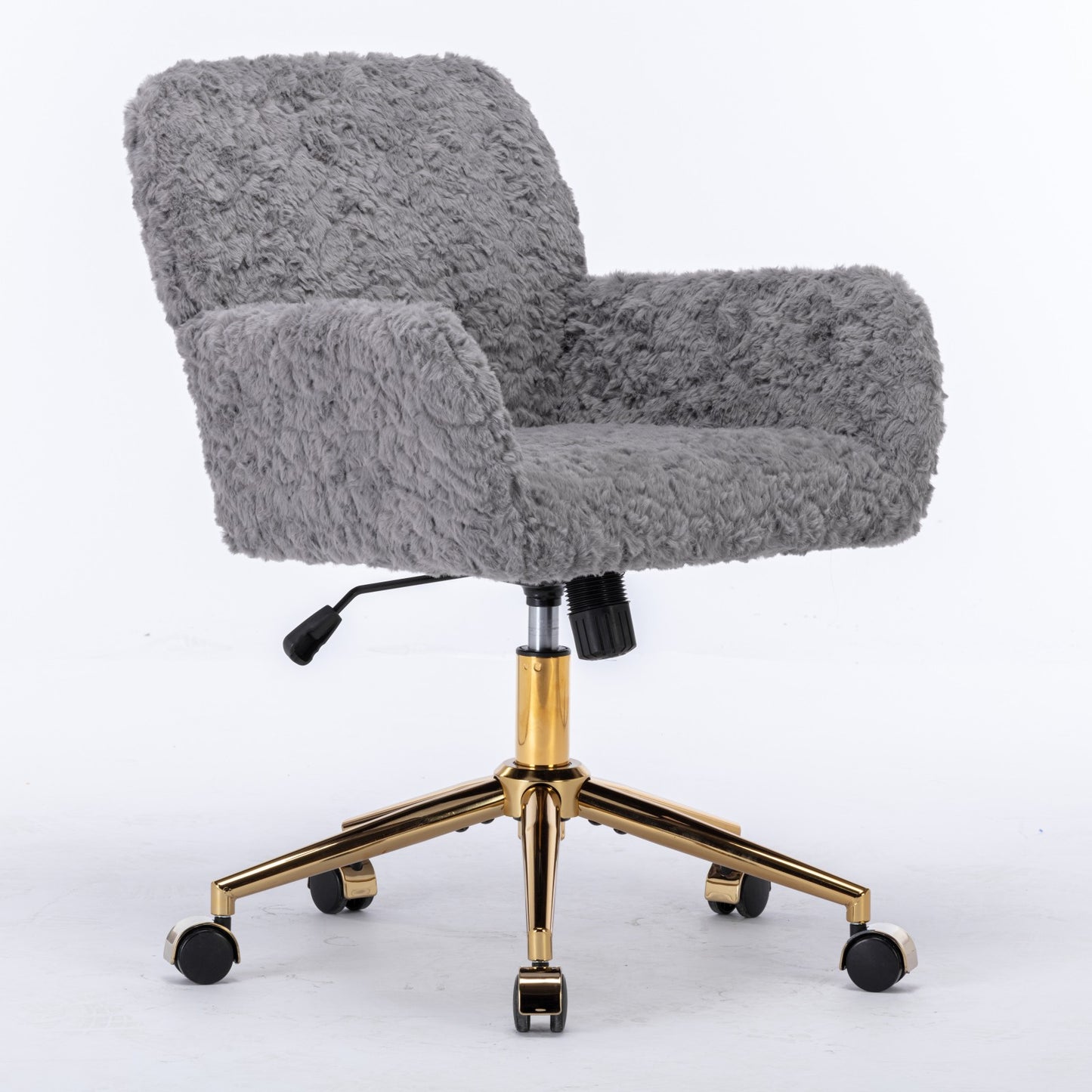 Adjustable Gray Office Chair with Gold Metal Base