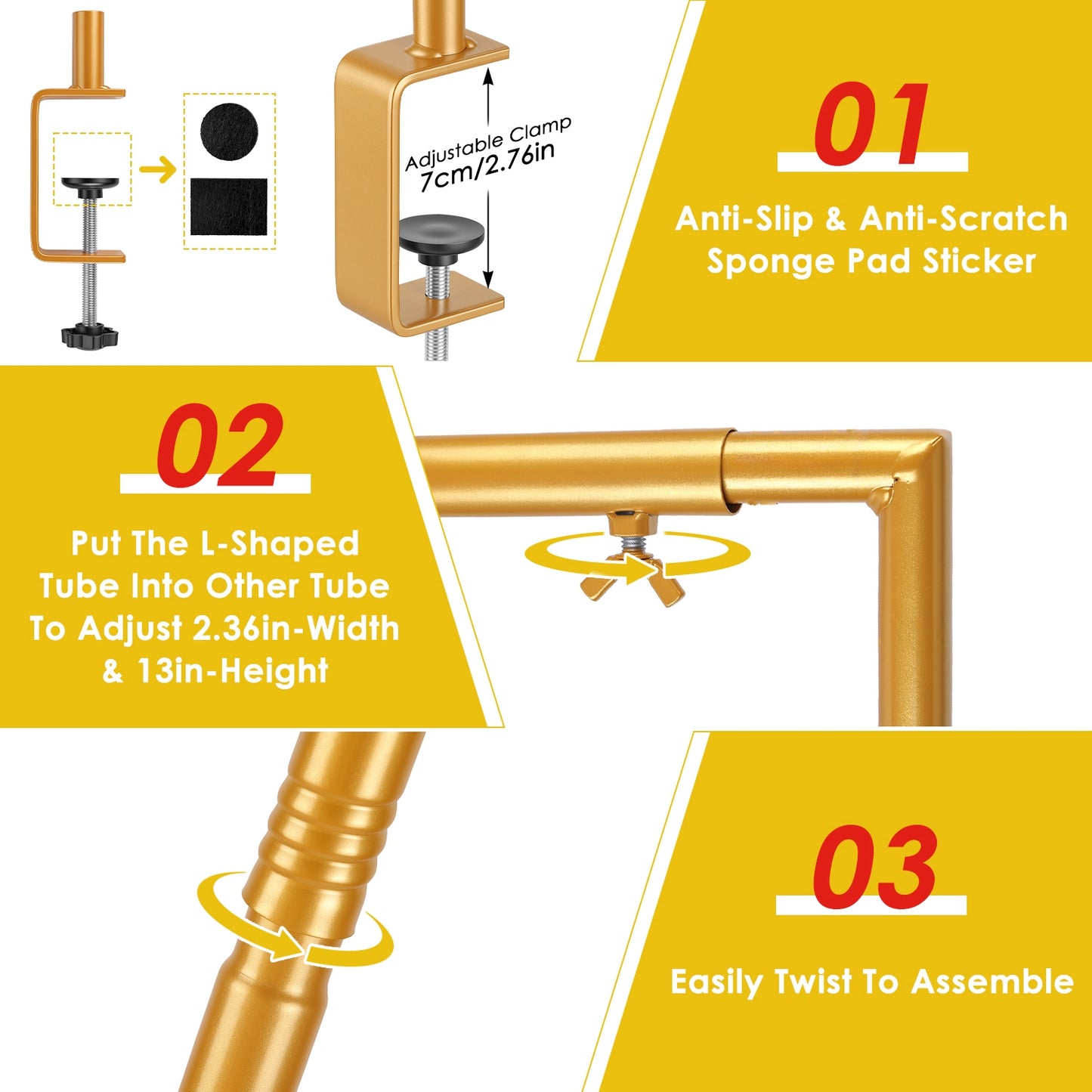 Adjustable Table Rod Stand with Clamps - Balloon Garland Decor