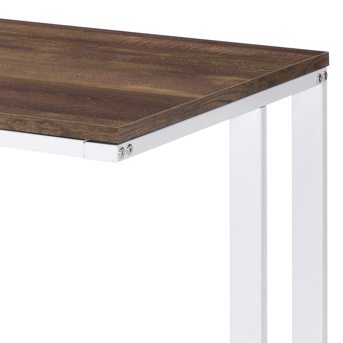Walnut & White Writing Desk with USB Port - 47" Rectangular