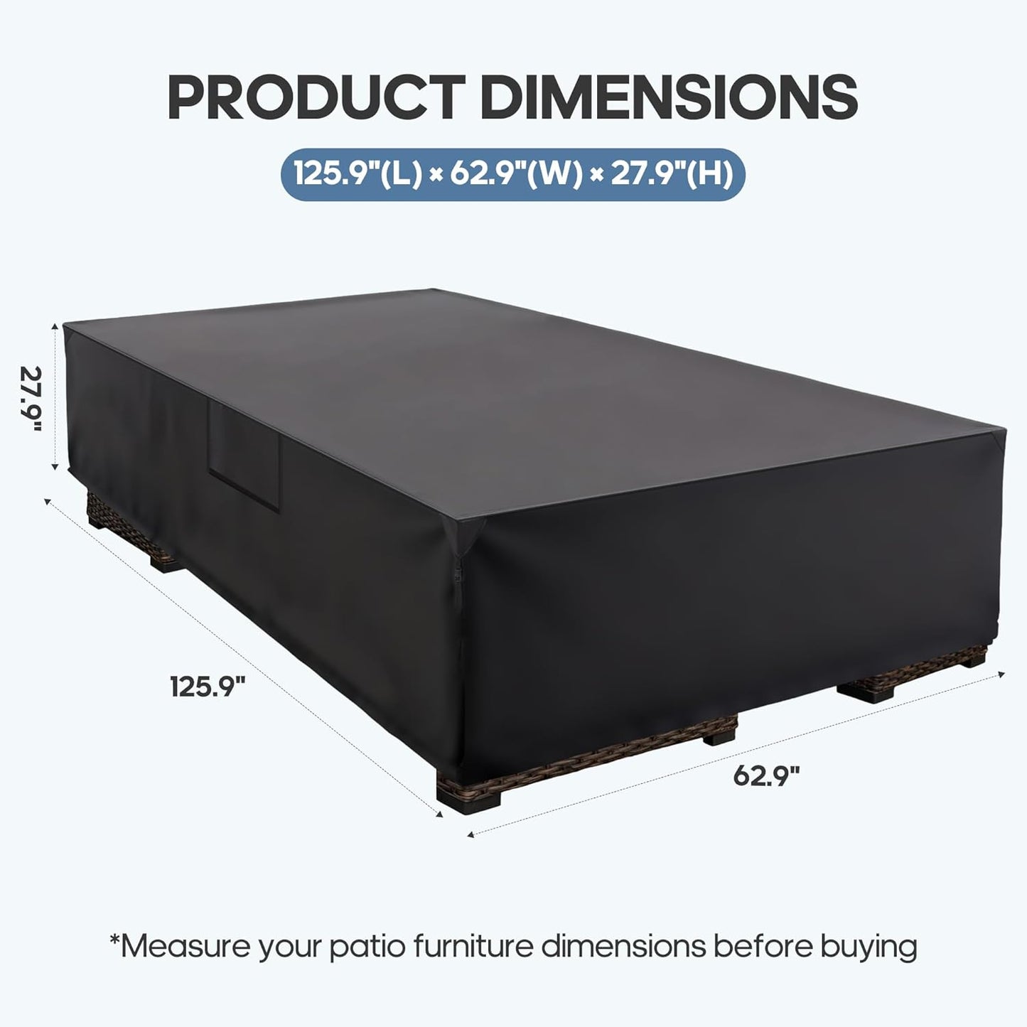 Heavy-Duty Waterproof Rectangular Outdoor Furniture Covers