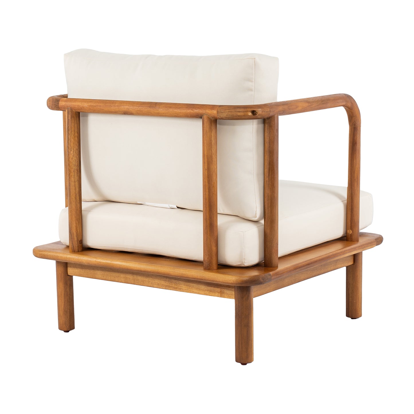 Acacia Club Chair with Cream Cushion - Outdoor Seating