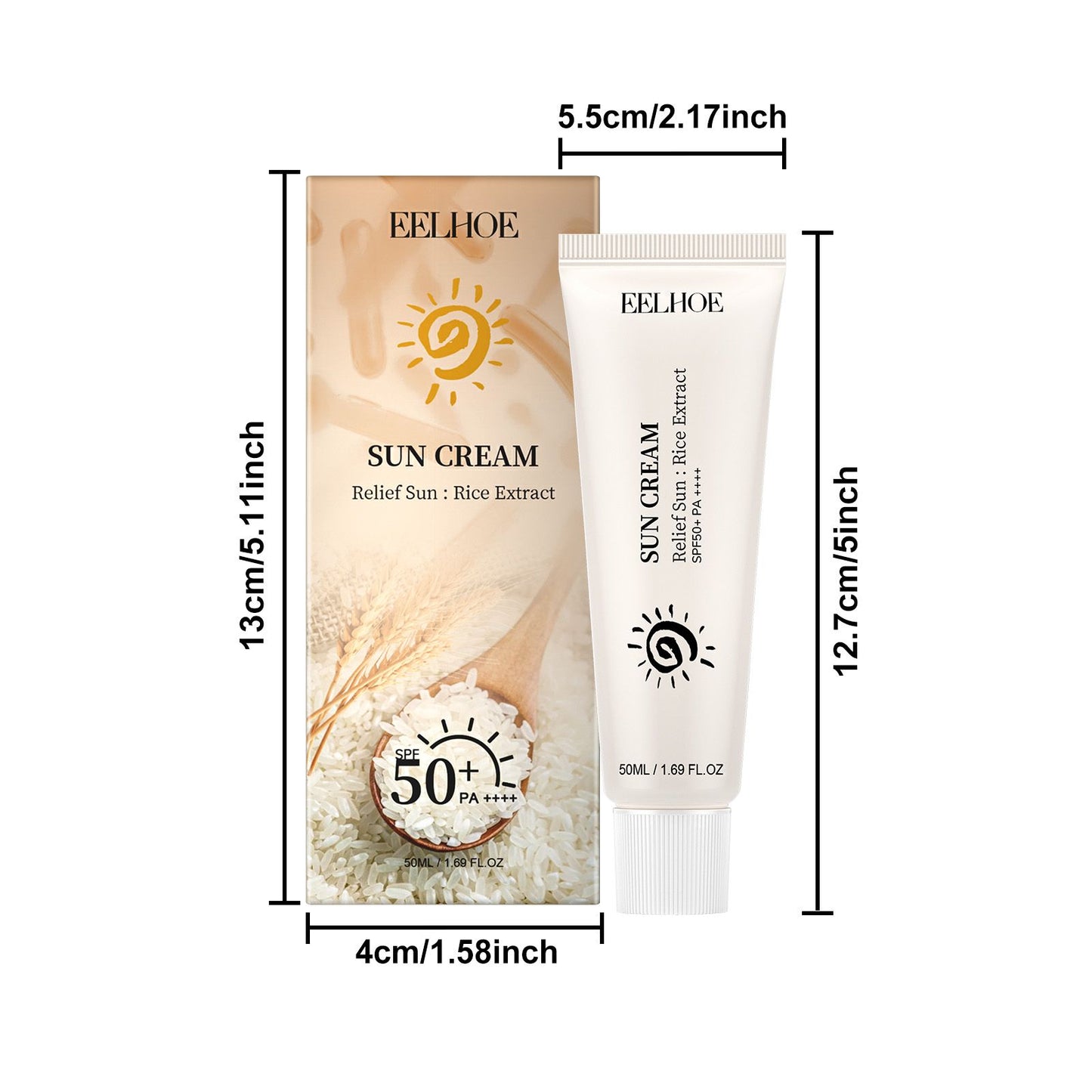 Rice Extract Facial Moisturizer with Sun Protection & Hydrating Formula