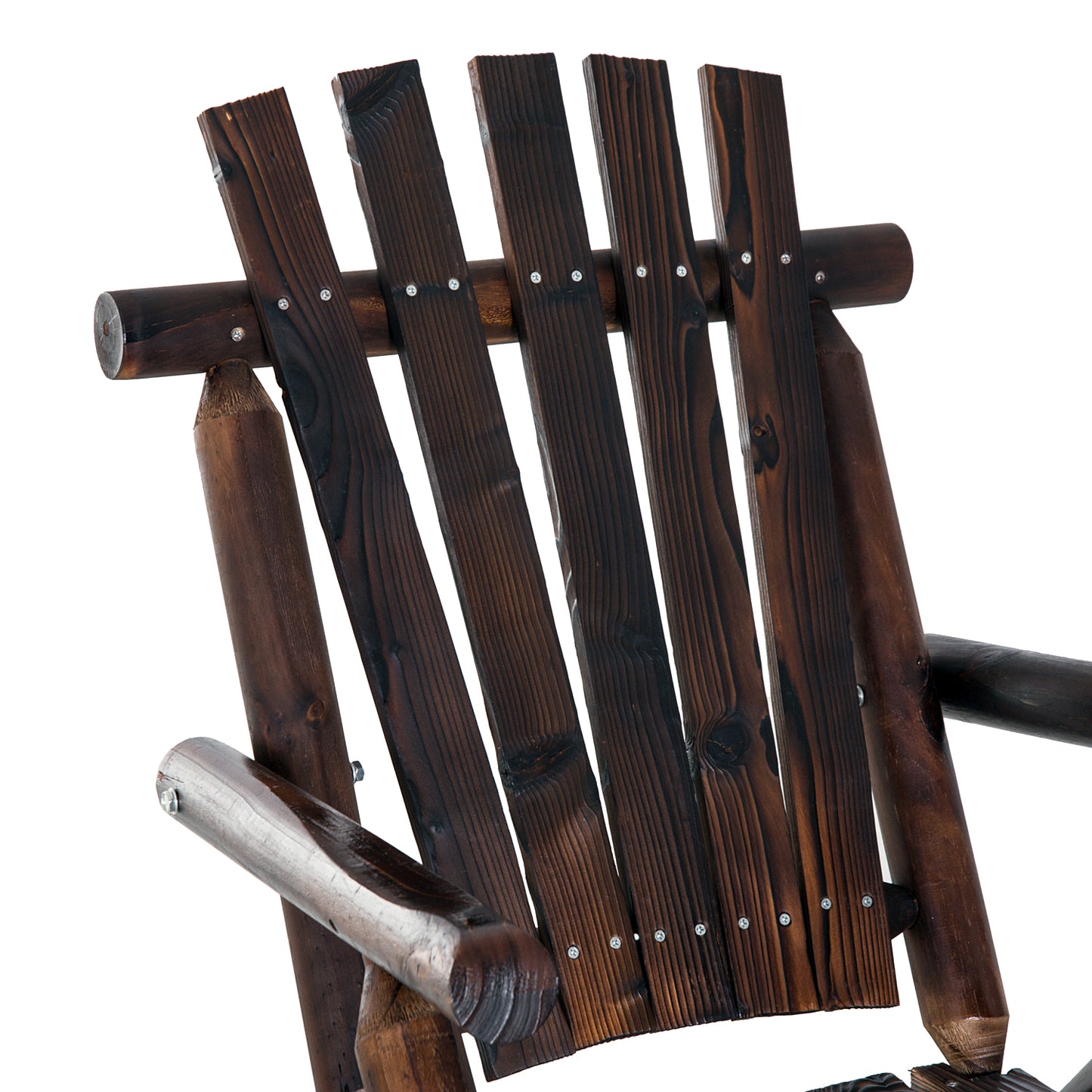 Adirondack Rocking Chair - Rustic Wooden Design for Patio