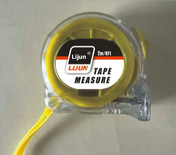2m Clear Yellow Measuring Tape - Compact Tape Measure for Home & Kitchen