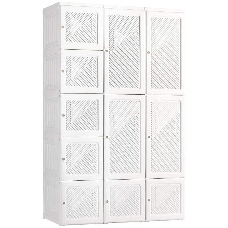 Portable Wardrobe Closet - White Clothes Storage Organizer