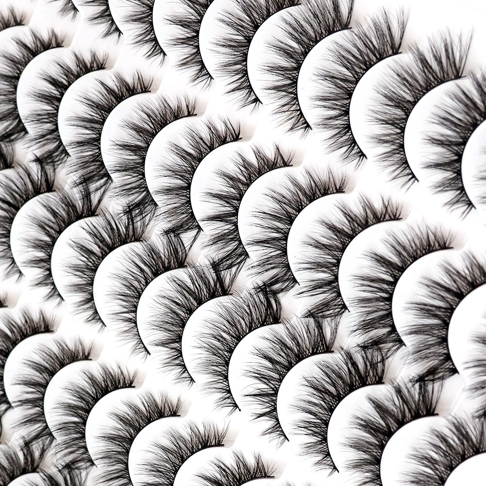 3D False Eyelashes - Multi-Layered Realistic Soft Lashes - Black