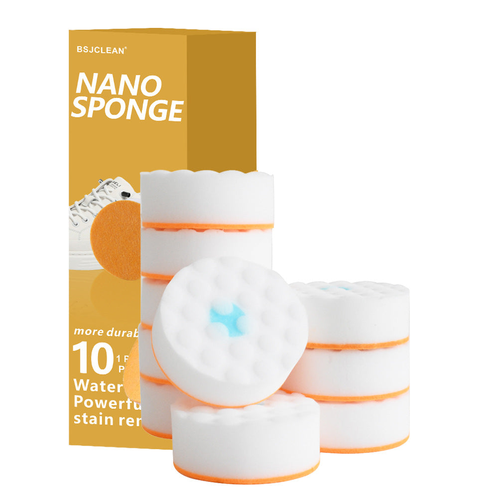 Multi-Purpose Household Cleaning Sponge Bar - Orange, 5.5x2cm, 10-Pack