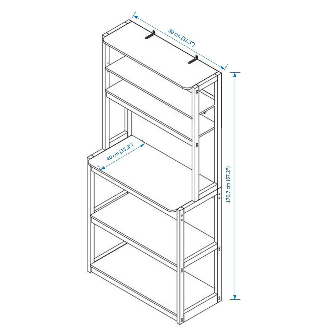 5-Layer White Kitchen Cabinet Rack for Storage & Organization