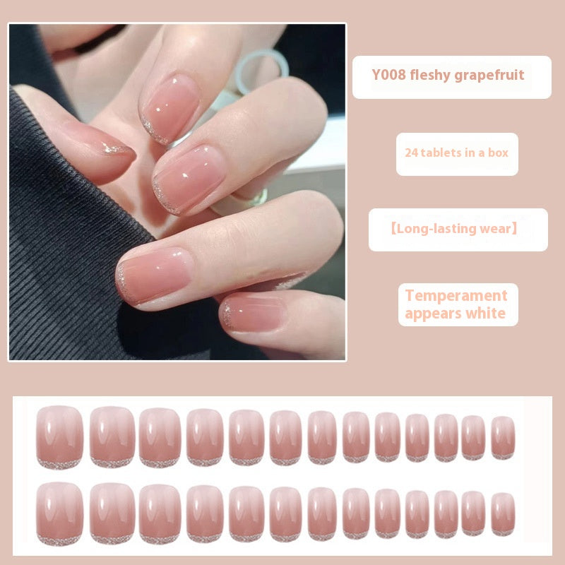 Women's Nail Art Kit with Detachable Color Variants - Spicy White Armor Design