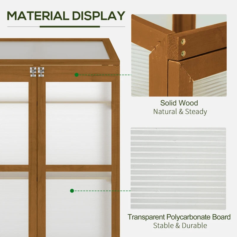 Wooden Cold Frame Greenhouse for Gardening – Small Mini Plant Protector