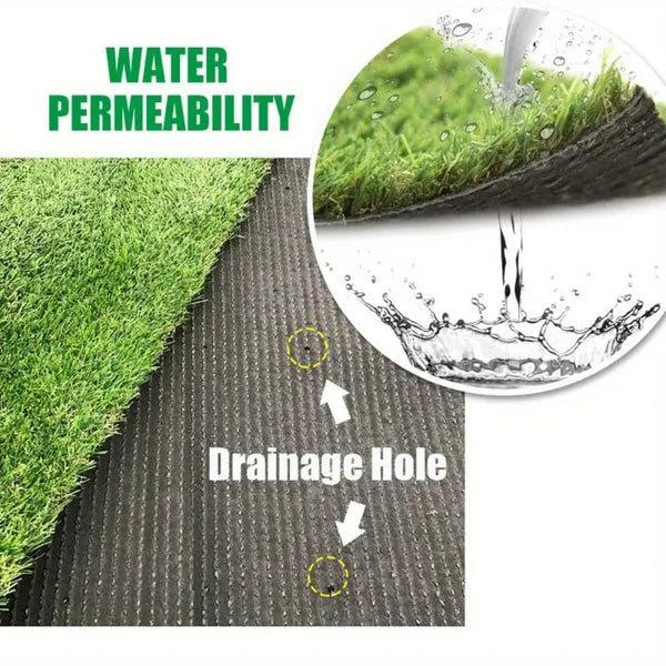 5ft x 10ft Artificial Turf Mat with Drainage Holes - Low Pile