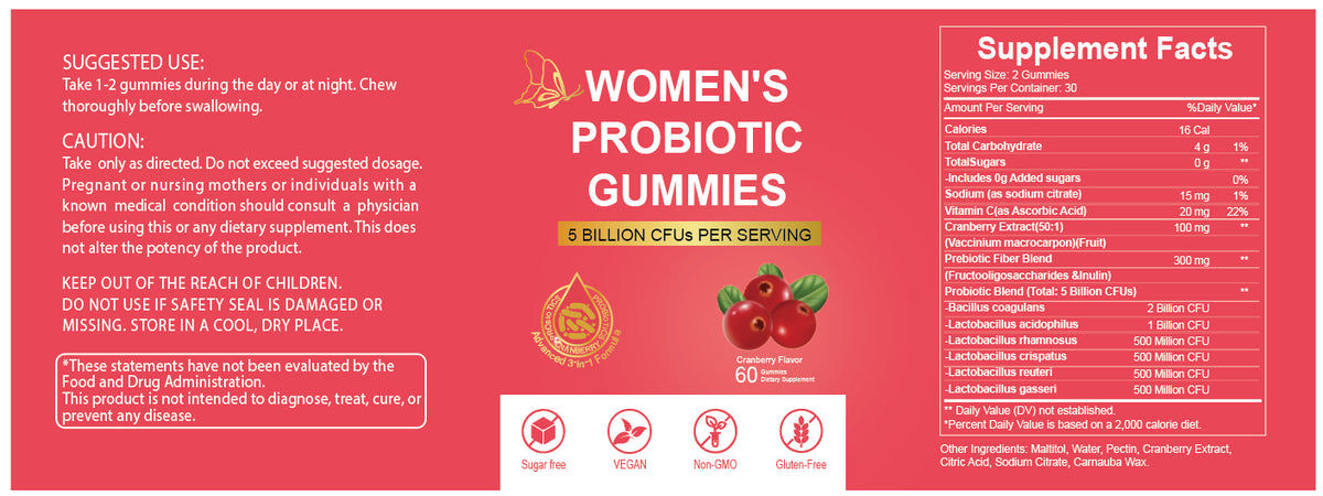 Women’s Probiotic Gummies for Digestive Health - Chewable Supplement