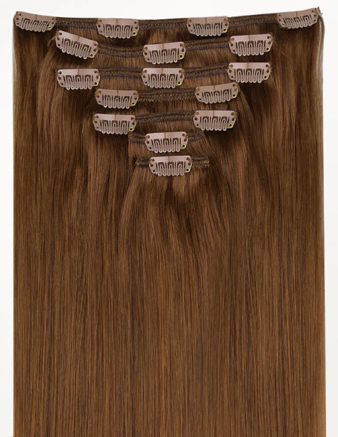 Seven-Piece Human Hair Wig Set for Women - Multiple Colors & Lengths