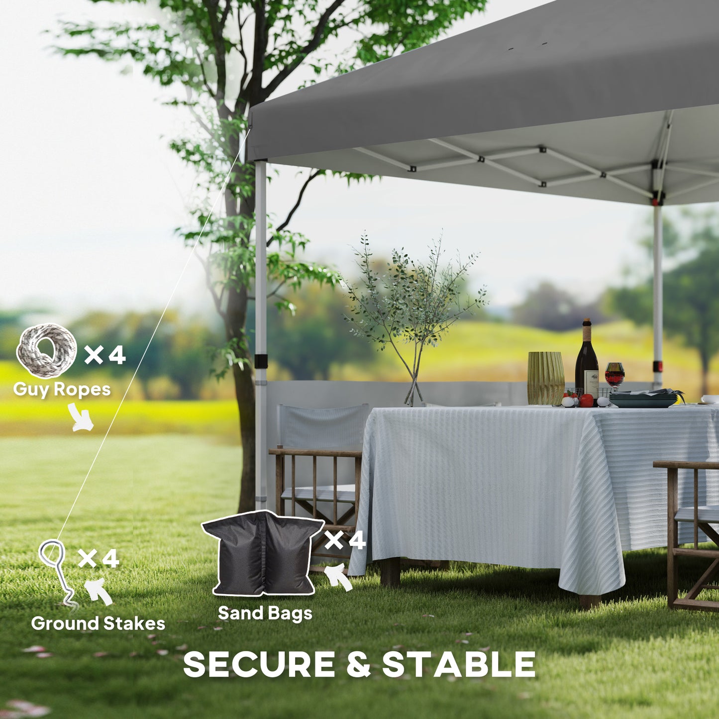 10x10 Pop Up Canopy Tent with UV50+ Sun Protection - Dark Gray