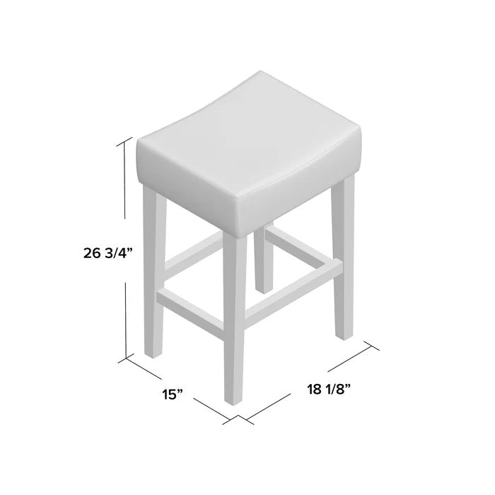 Set Of 2, 26.75 Backless Faux Leather Counter Height Barstool