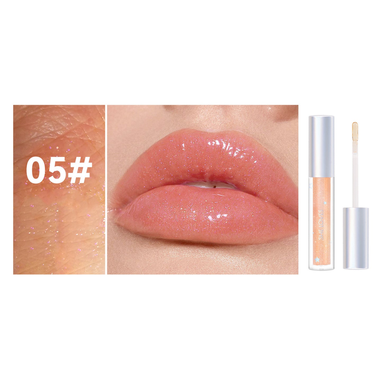 Moisturizing Lip Gloss Plumper with Glitter Shine - Multiple Colors