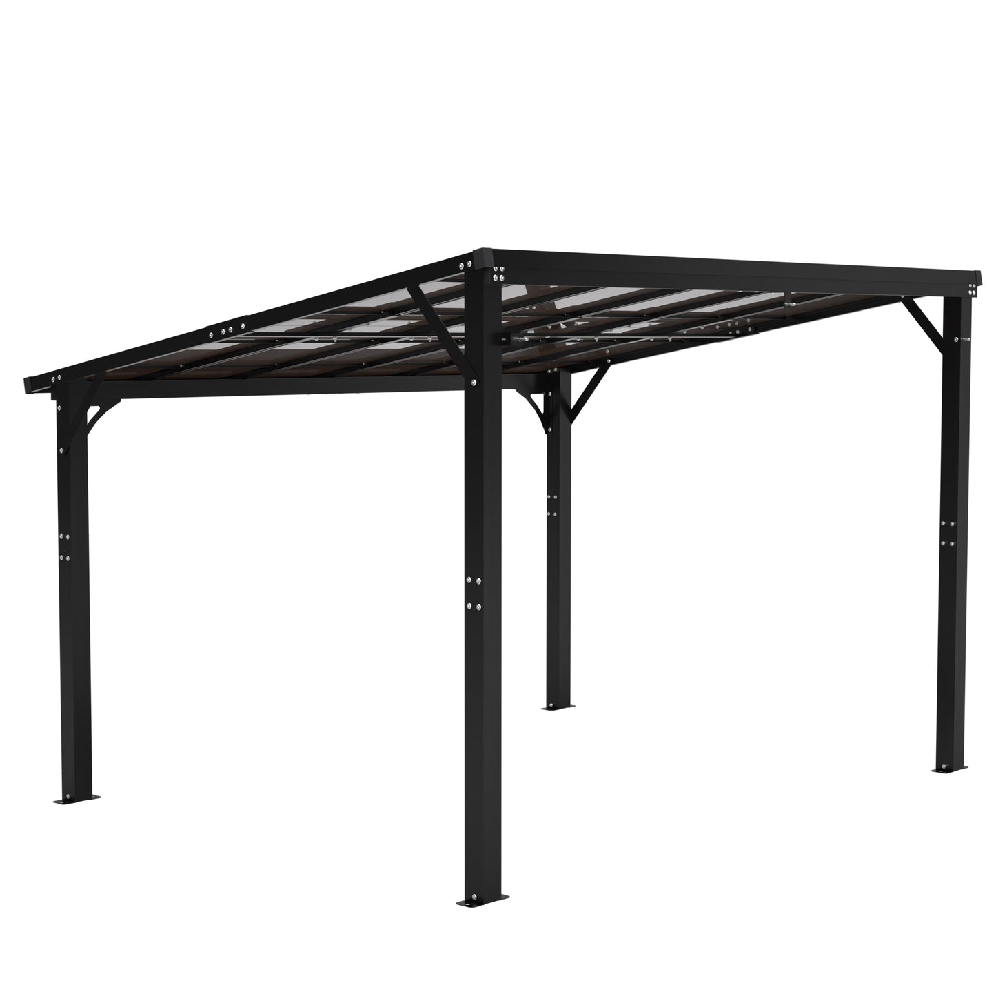 12x10 FT Hardtop Gazebo with Tinted Roof - Brown