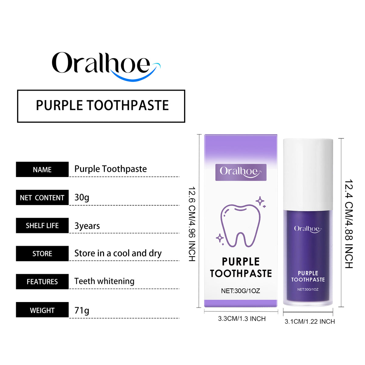 Purple Whitening Toothpaste 30g
