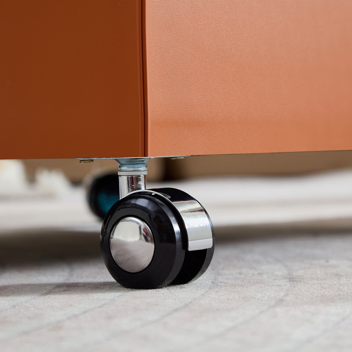 Modern Orange MDF Saddle Leather Table -Two Compact Sizes, Perfect