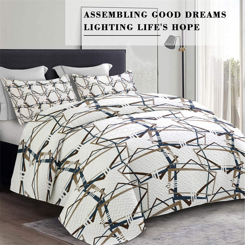 9-Piece Room In A Bag Quilt & Curtain Set - Geometric Design