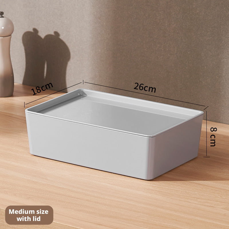 Pet Storage Box with Cover - White, Multi-Size Organizers for Pet Supplies