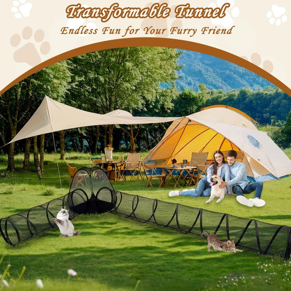 Outdoor Cat Enclosure Tent - Portable Cage-Free Playpen for Indoor & Small Outdoor Cats