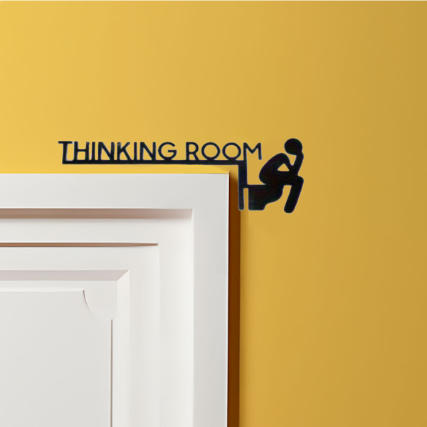 Marble Style Funny Metal Sign for Bathroom Wall Decor