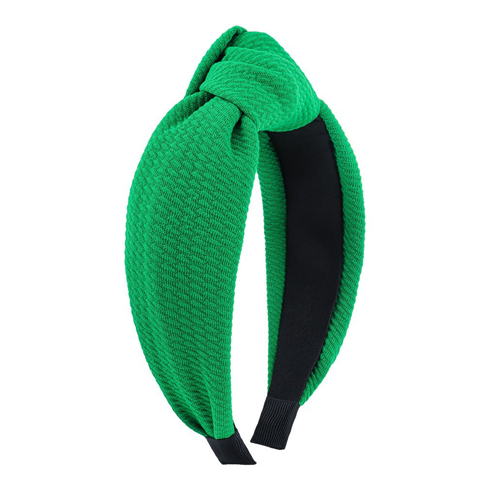 Seersucker Clover Knotted Hair Hoop