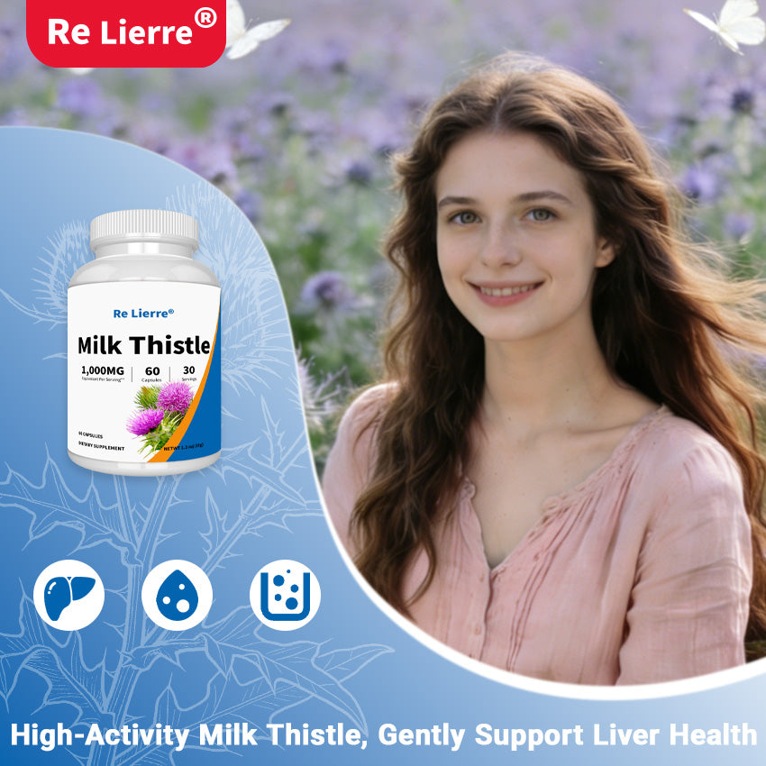 Milk Thistle Supplement - 1000mg Herbal Nutritional Support - 60 Capsules