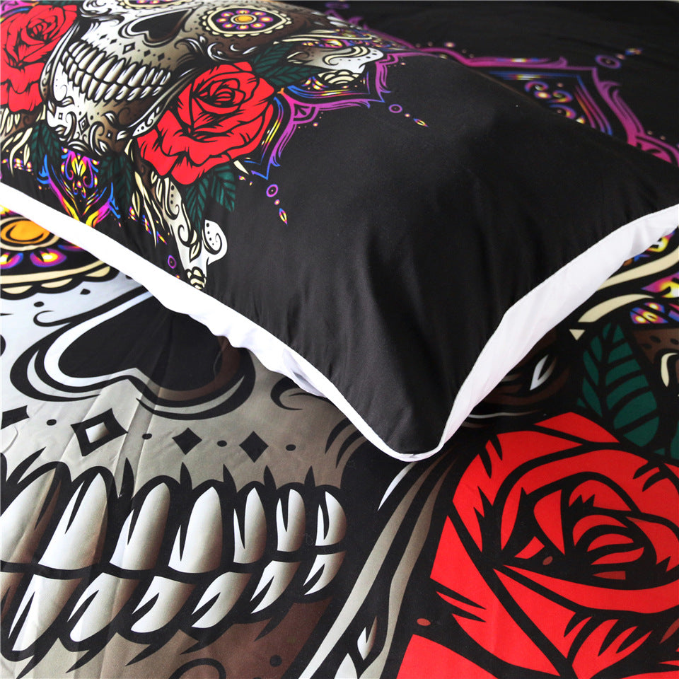 Geometric Pattern Masonry Skull Bedding Set - All Sizes & Colors