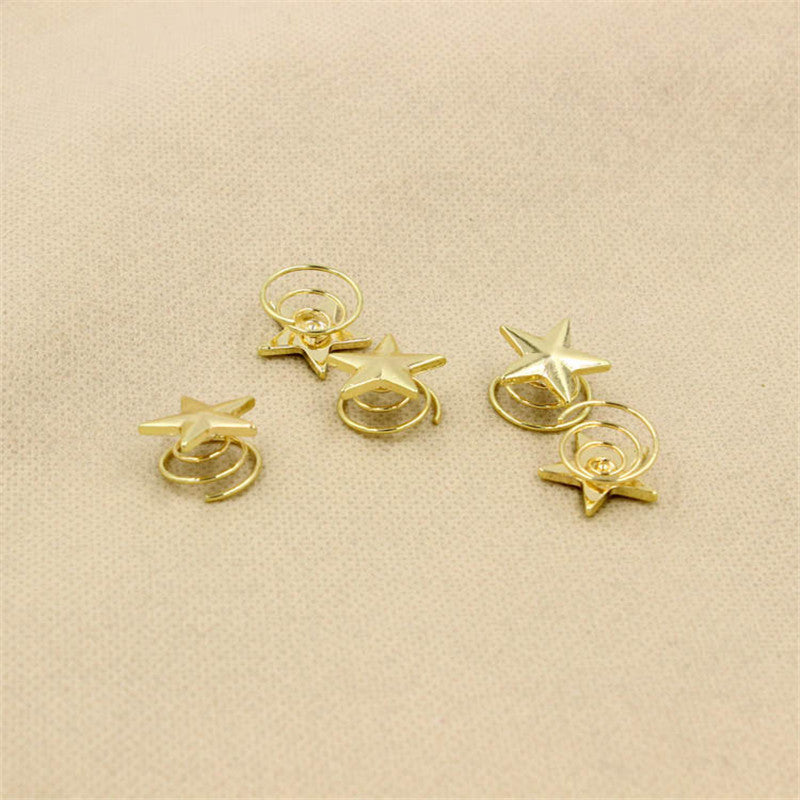 Women's Gold & Silver Pentagram Hairpin - Spring Fashion Accessory