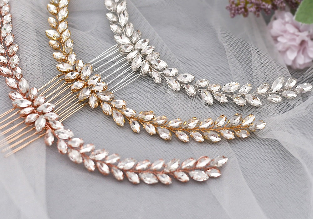 Angel Wings Hair Comb - Crystal Rhinestone Bridal Headdress