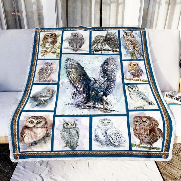Owl Flannel Blanket 130x150cm Cartoon Bed Blanket for All Seasons