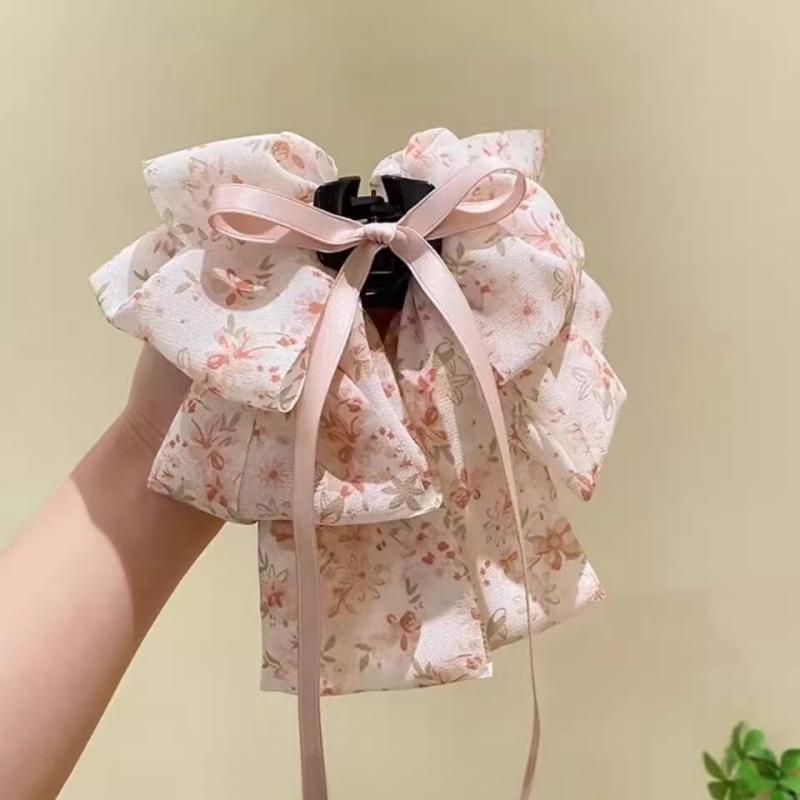 Sweet Bow Hair Clip for Women - Snow Yarn Headband & Hairpin Accessories