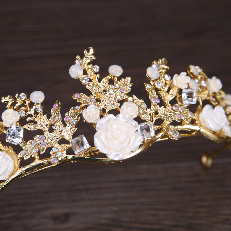 Alloy Flower Crown Headband - Light Gold