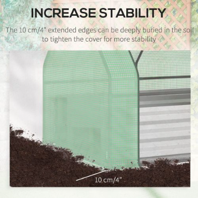 Galvanized Raised Garden Bed with Greenhouse Cover - Outdoor Planter Box