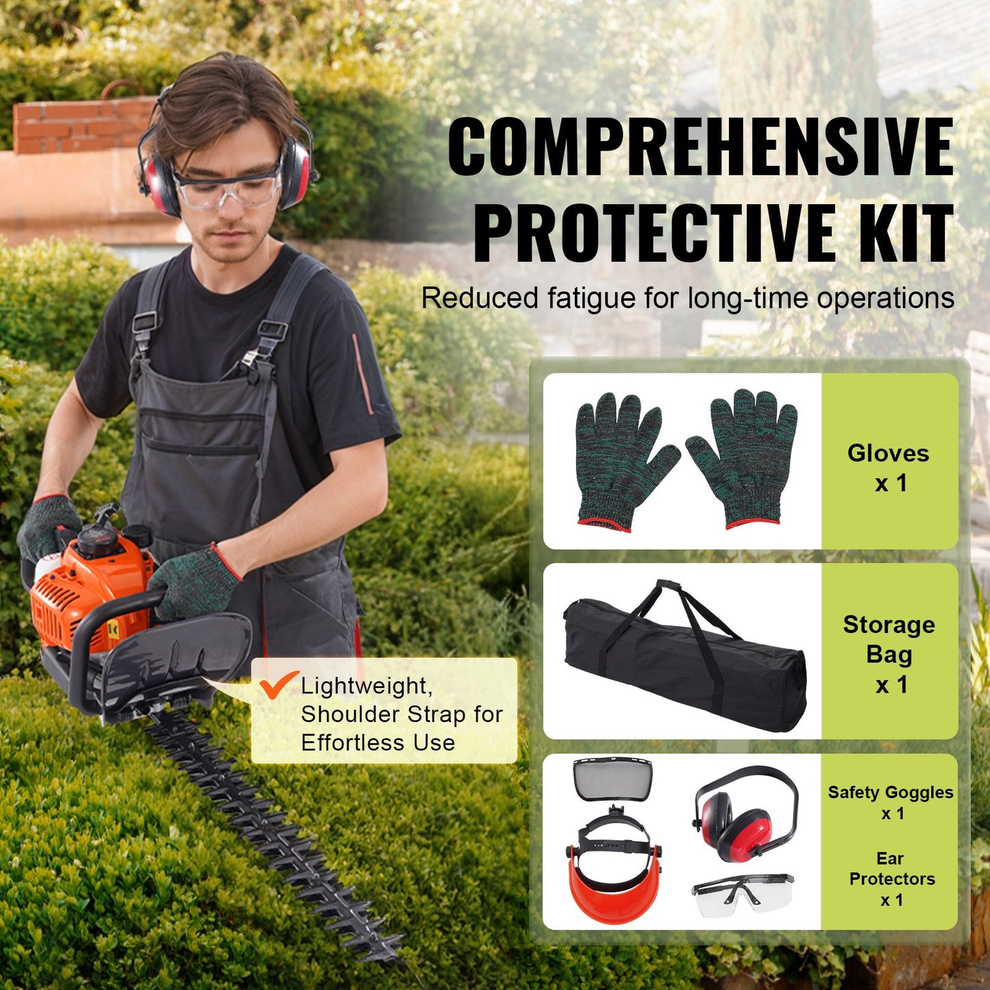 Gas Powered Hedge Trimmer 23.2-Inch Dual Blade 2-Stroke Garden Tool