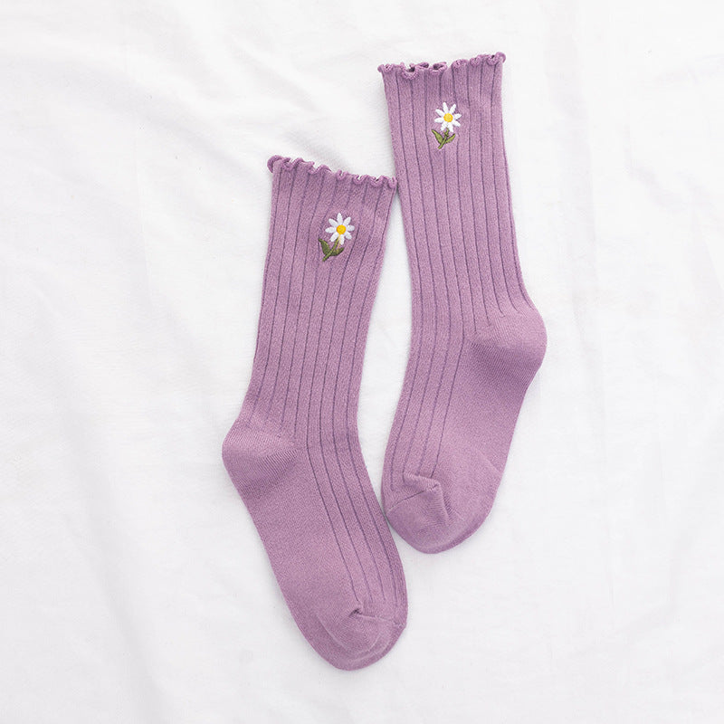 Women's Autumn Winter Breathable Solid Color Socks - One Size