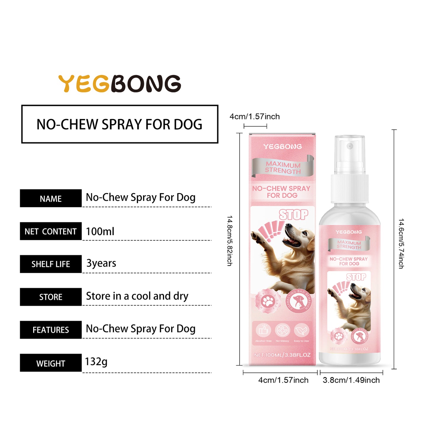 Dog Chew Deterrent Spray 100ml - Safe Anti-Chew Pet Training Solution