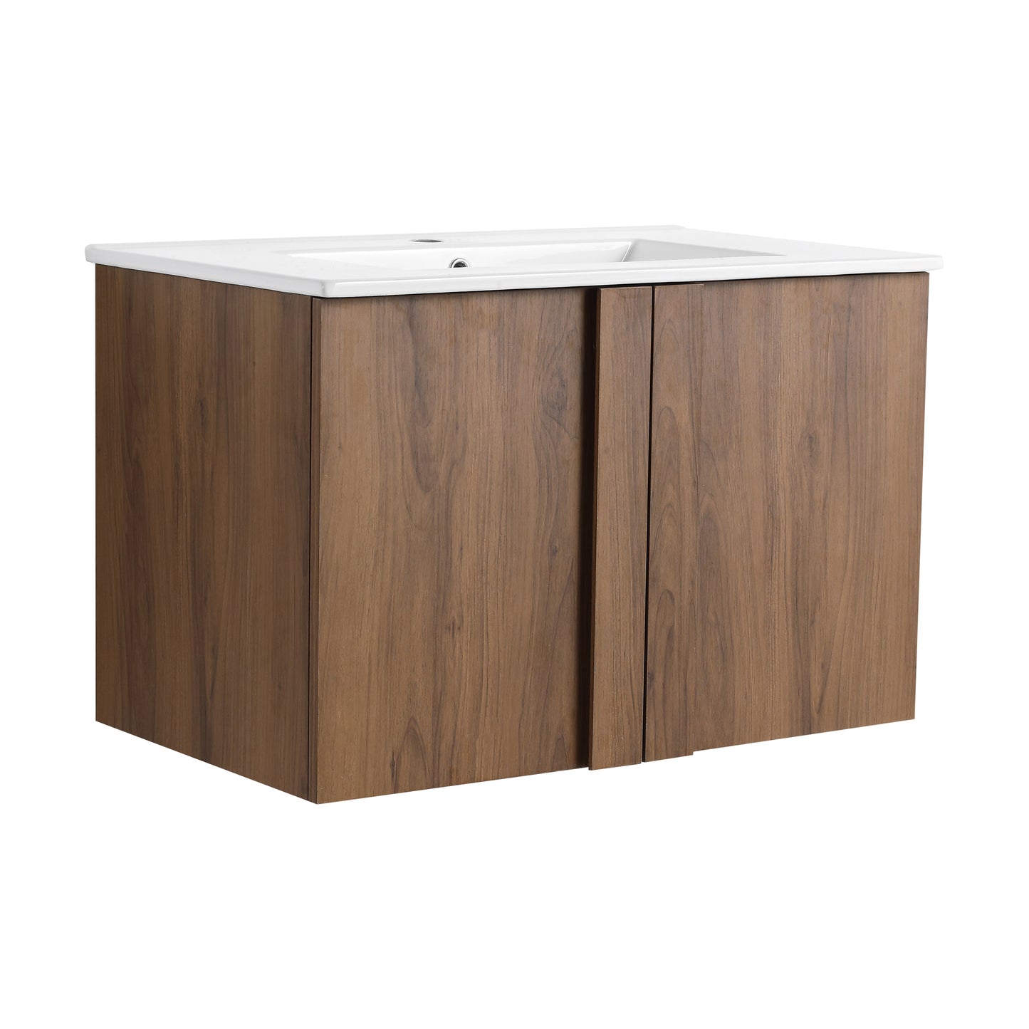 30" Wall-Mounted Bathroom Vanity with Sink - Brown Ebony