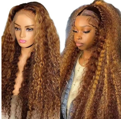 Fashionable Piano-Color Front Lace Wigs for All Face Shapes - Synthetic, High-Temp Resistant