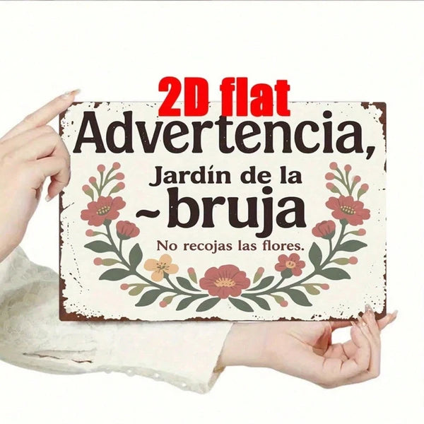 Spanish Witch 2D Metal Wall Art Sign - Vintage Style, 7.8x11.8 Inch