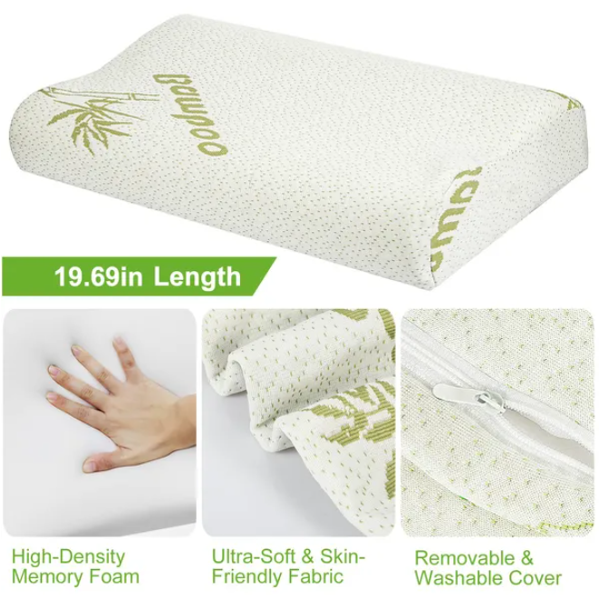 Bamboo Memory Foam Sleep Pillow - Ergonomic Support