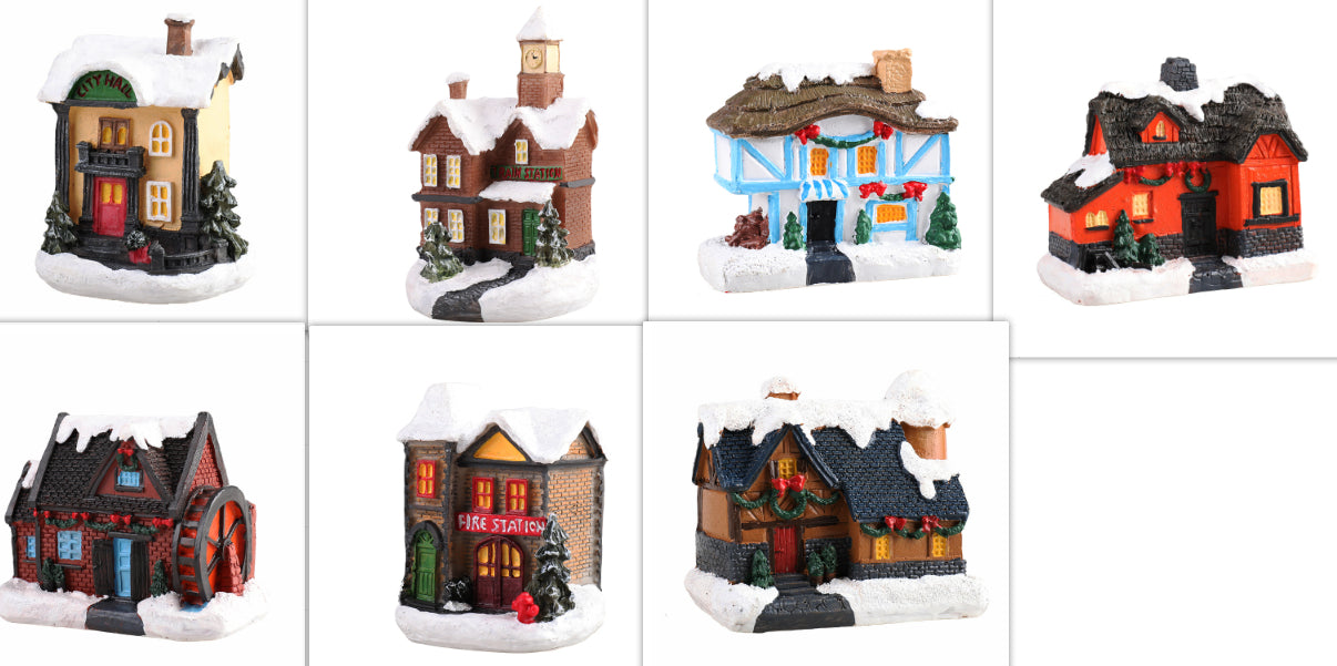 Christmas Small House Micro Landscape Resin Decorations - Festive Holiday Decor