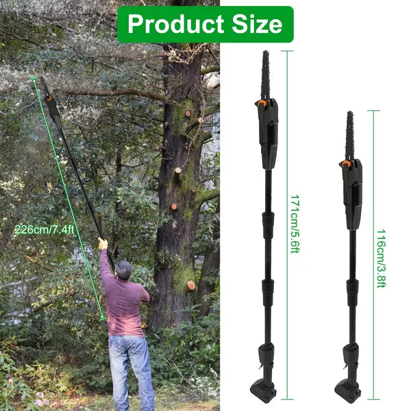 Cordless Pole Saw 7.4ft Adjustable Extension Tree Trimmer with 775W Motor