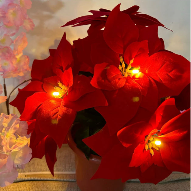 Red Flower String Lights for Door Frame Escalator Decoration 2M 10LED
